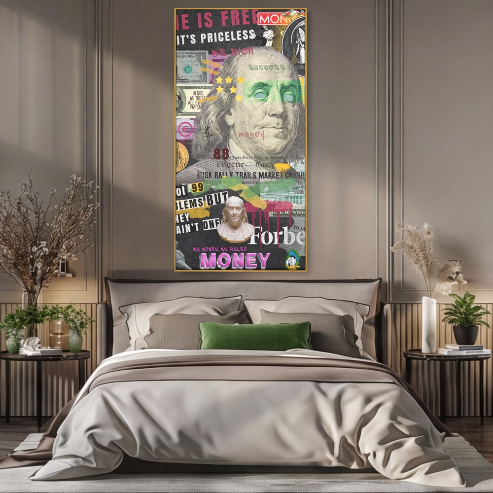 Tablou Canvas Premium LuxCanva® A1026, Benjamin Franklin , Decorativ, Politician, Motivational, Culori Vibrante