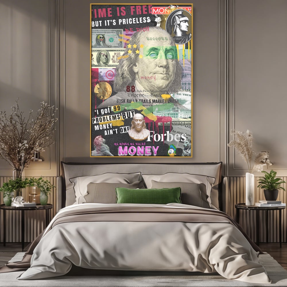 Tablou Canvas Premium LuxCanva® A1026, Benjamin Franklin , Decorativ, Politician, Motivational, Culori Vibrante