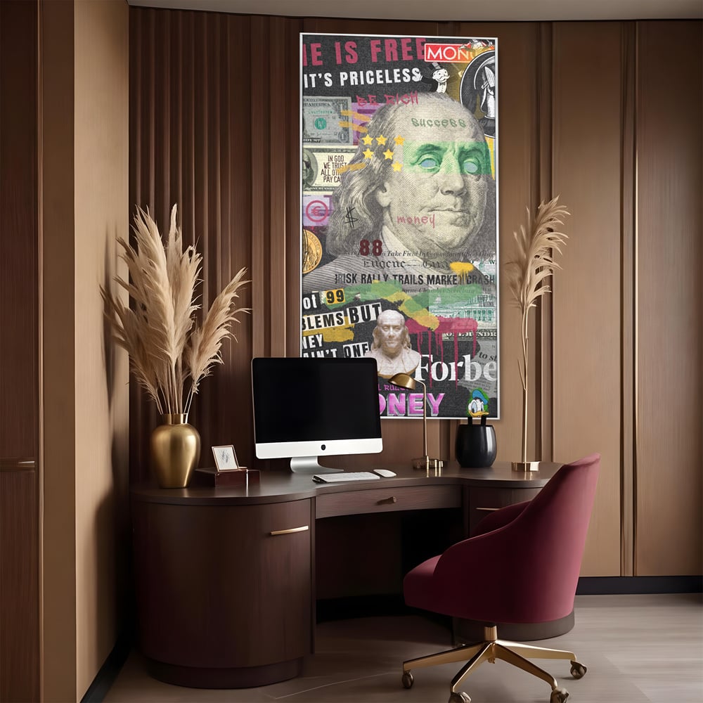 Tablou Canvas Premium LuxCanva® A1026, Benjamin Franklin , Decorativ, Politician, Motivational, Culori Vibrante