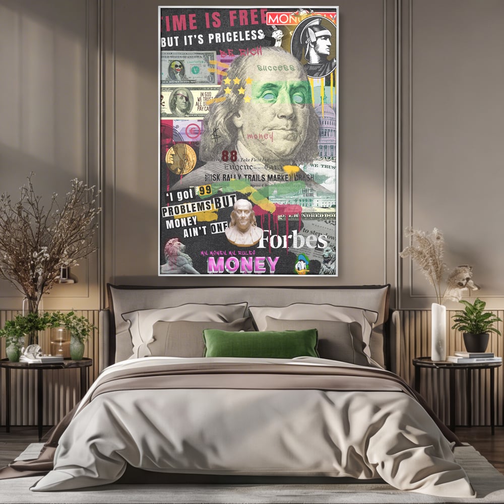 Tablou Canvas Premium LuxCanva® A1026, Benjamin Franklin , Decorativ, Politician, Motivational, Culori Vibrante