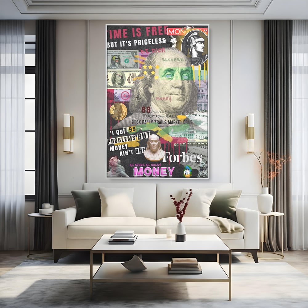 Tablou Canvas Premium LuxCanva® A1026, Benjamin Franklin , Decorativ, Politician, Motivational, Culori Vibrante