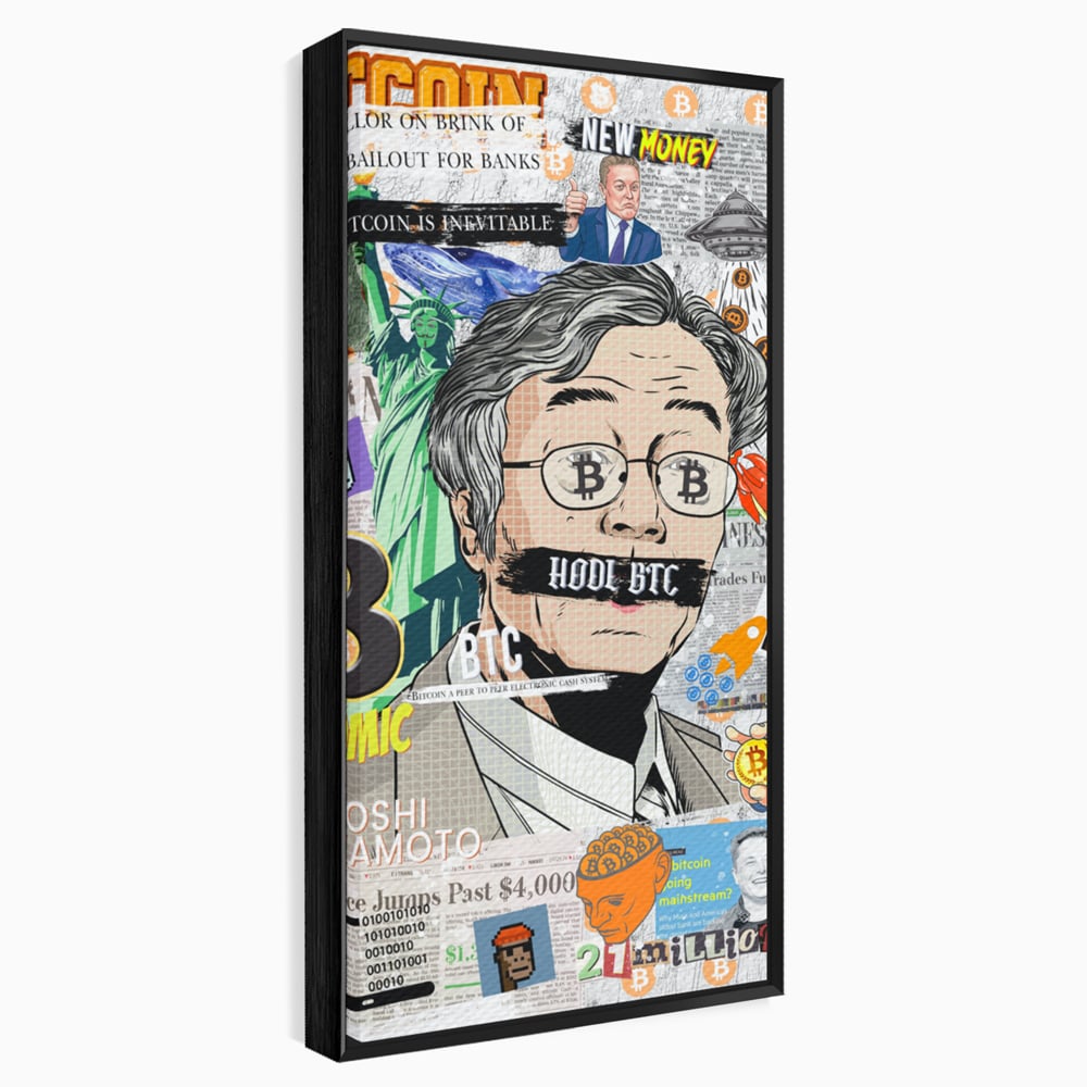 Tablou Canvas Premium, LuxCanva® A1027, Bitcoin, Decorativ, Criptomoneda, BTC, Motivational, Culori Vibrante