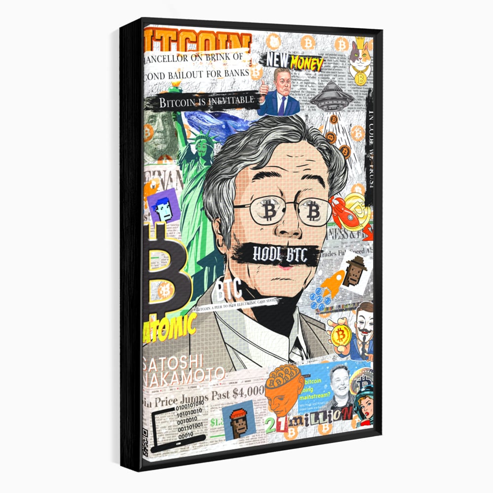Tablou Canvas Premium, LuxCanva® A1027, Bitcoin, Decorativ, Criptomoneda, BTC, Motivational, Culori Vibrante