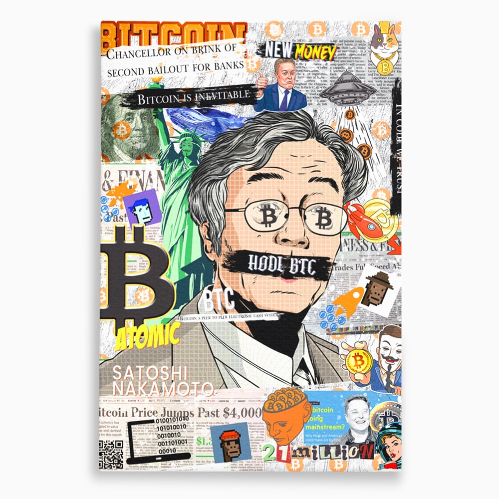 Tablou Canvas Premium, LuxCanva® A1027, Bitcoin, Decorativ, Criptomoneda, BTC, Motivational, Culori Vibrante