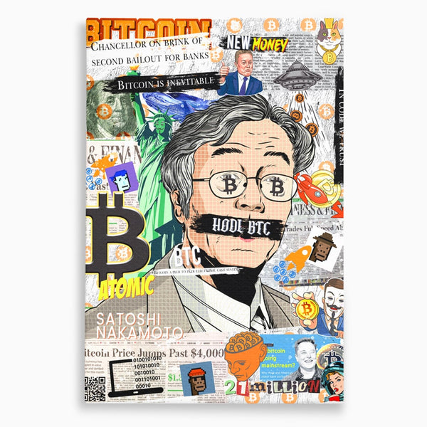 Tablou Canvas Premium, LuxCanva® A1027, Bitcoin, Decorativ, Criptomoneda, BTC, Motivational, Culori Vibrante