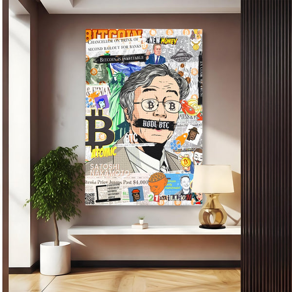 Tablou Canvas Premium, LuxCanva® A1027, Bitcoin, Decorativ, Criptomoneda, BTC, Motivational, Culori Vibrante