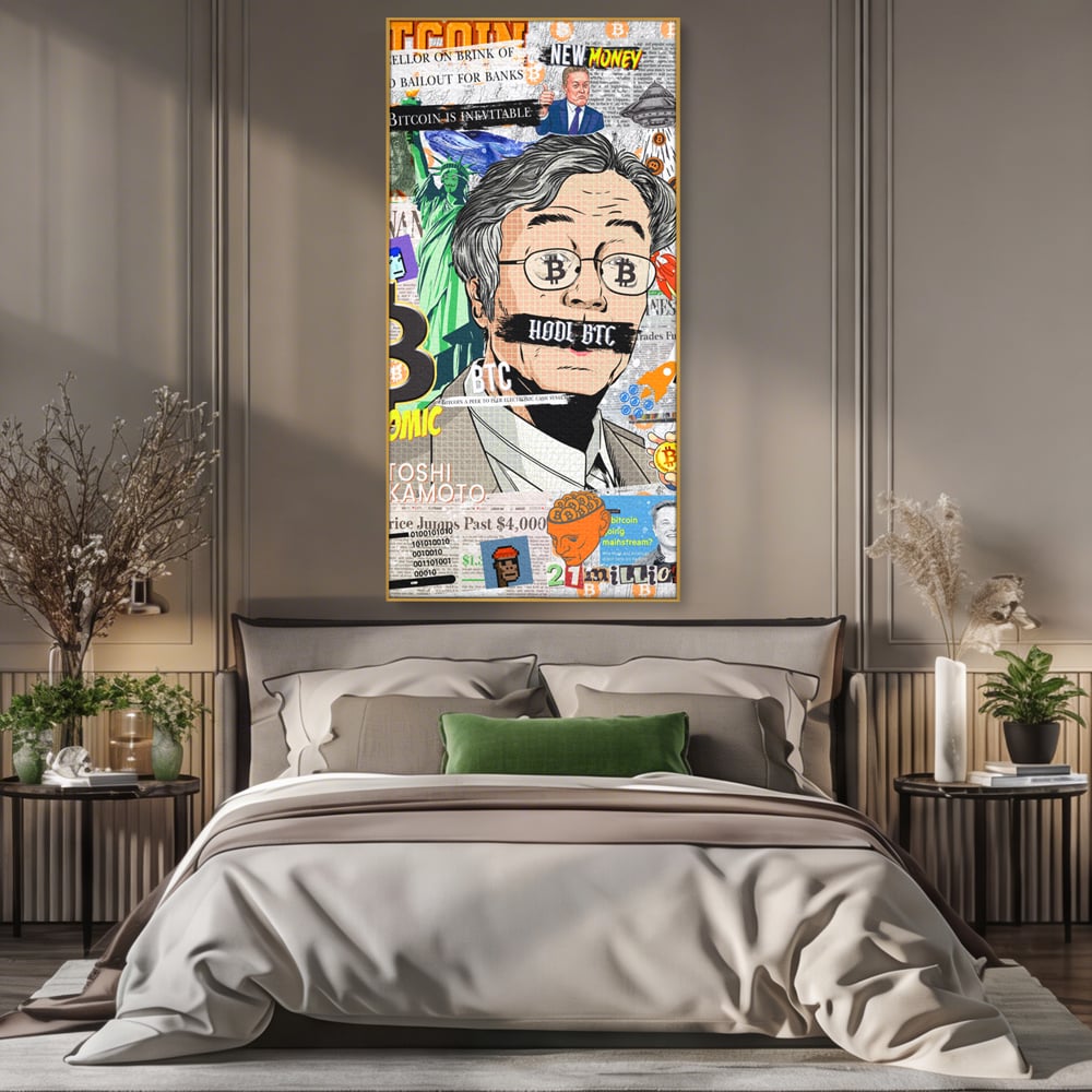 Tablou Canvas Premium, LuxCanva® A1027, Bitcoin, Decorativ, Criptomoneda, BTC, Motivational, Culori Vibrante