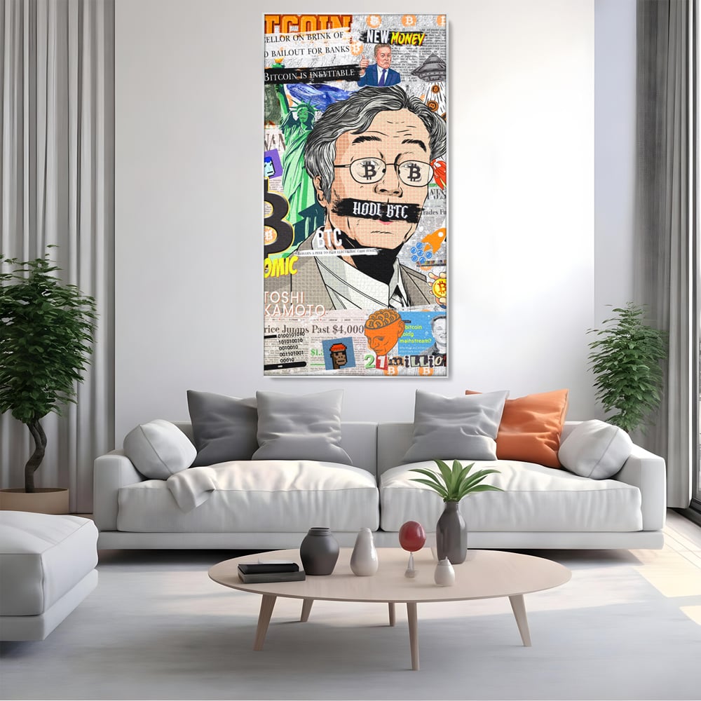 Tablou Canvas Premium, LuxCanva® A1027, Bitcoin, Decorativ, Criptomoneda, BTC, Motivational, Culori Vibrante