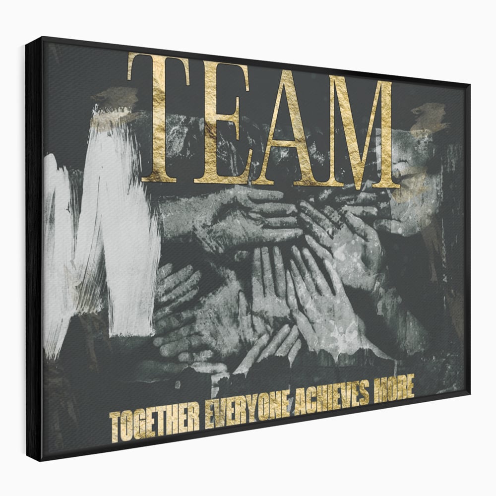 Leinwand Premium Canvas Wandbilder, LuxCanva® A1031, Team, Dekorativ, Team, Teamarbeit, Büro, Motivierend, Lebendige Farben