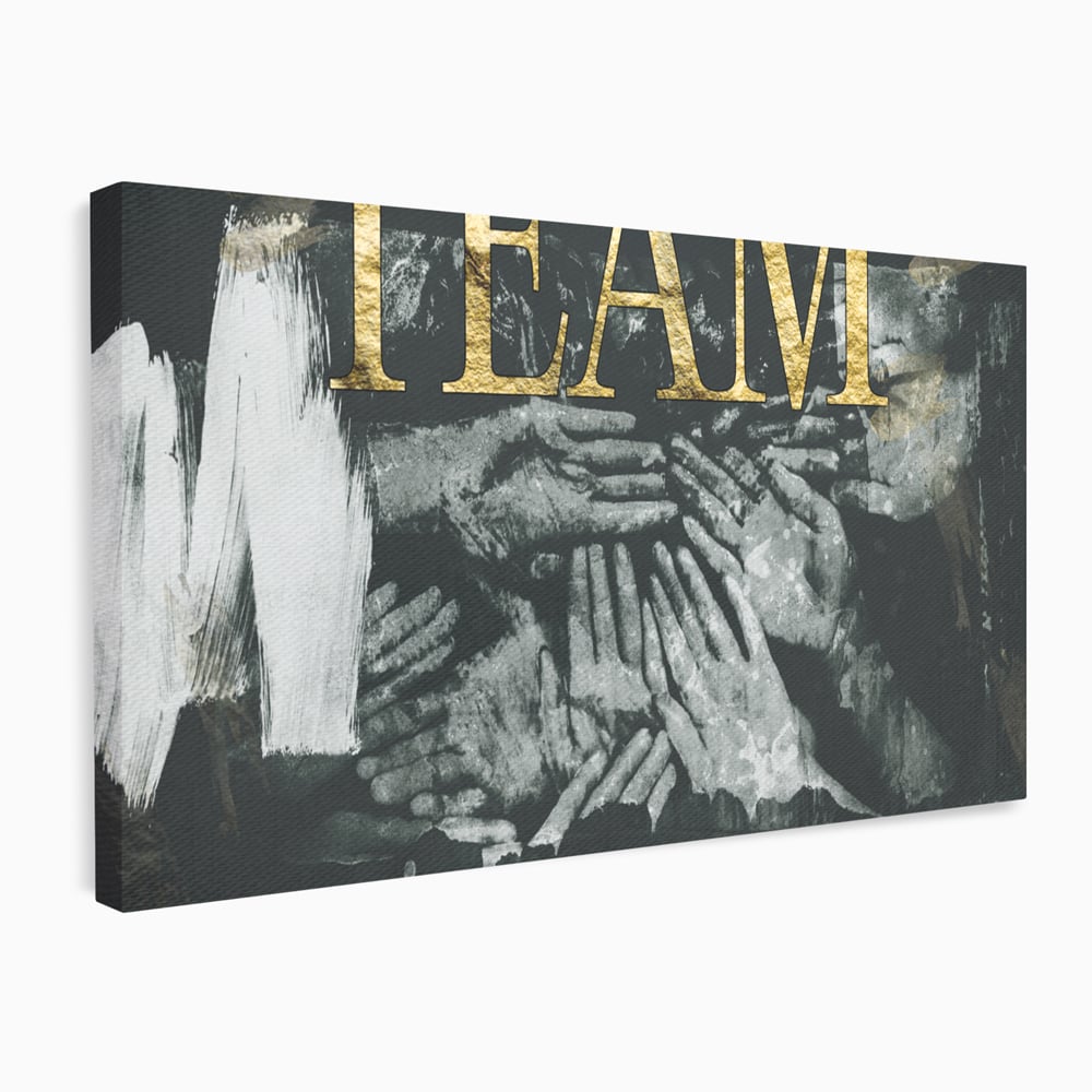 Leinwand Premium Canvas Wandbilder, LuxCanva® A1031, Team, Dekorativ, Team, Teamarbeit, Büro, Motivierend, Lebendige Farben