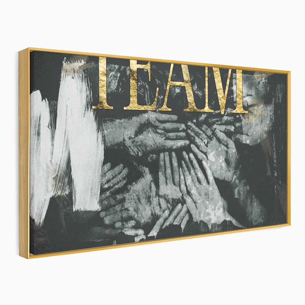 Leinwand Premium Canvas Wandbilder, LuxCanva® A1031, Team, Dekorativ, Team, Teamarbeit, Büro, Motivierend, Lebendige Farben