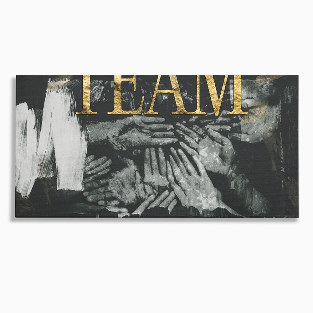 Leinwand Premium Canvas Wandbilder, LuxCanva® A1031, Team, Dekorativ, Team, Teamarbeit, Büro, Motivierend, Lebendige Farben