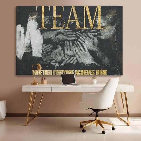 Tablou Canvas Premium, LuxCanva® A1031, Team, Decorativ, Echipa, Teamwork, Birou, Motivational, Culori Vibrante