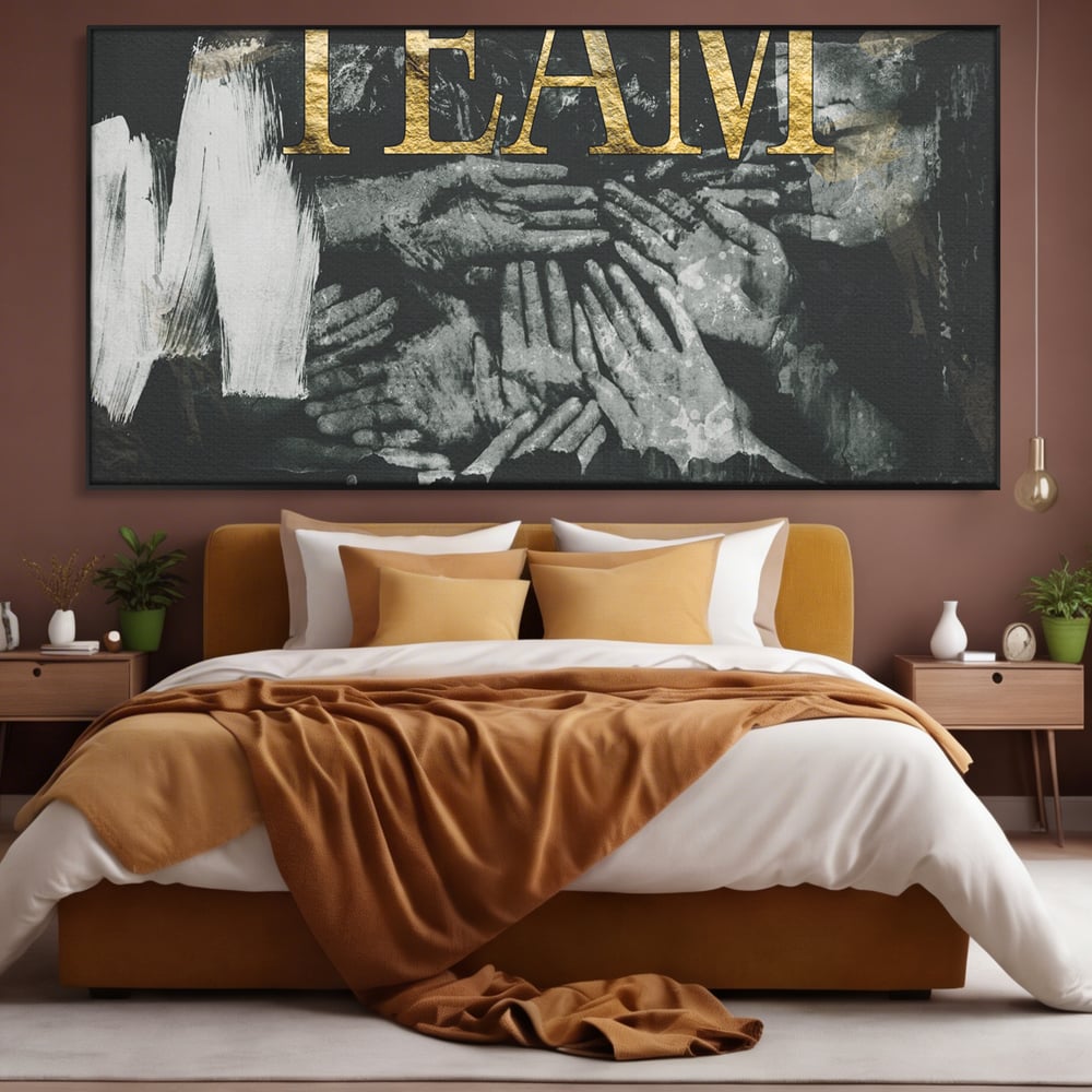 Leinwand Premium Canvas Wandbilder, LuxCanva® A1031, Team, Dekorativ, Team, Teamarbeit, Büro, Motivierend, Lebendige Farben