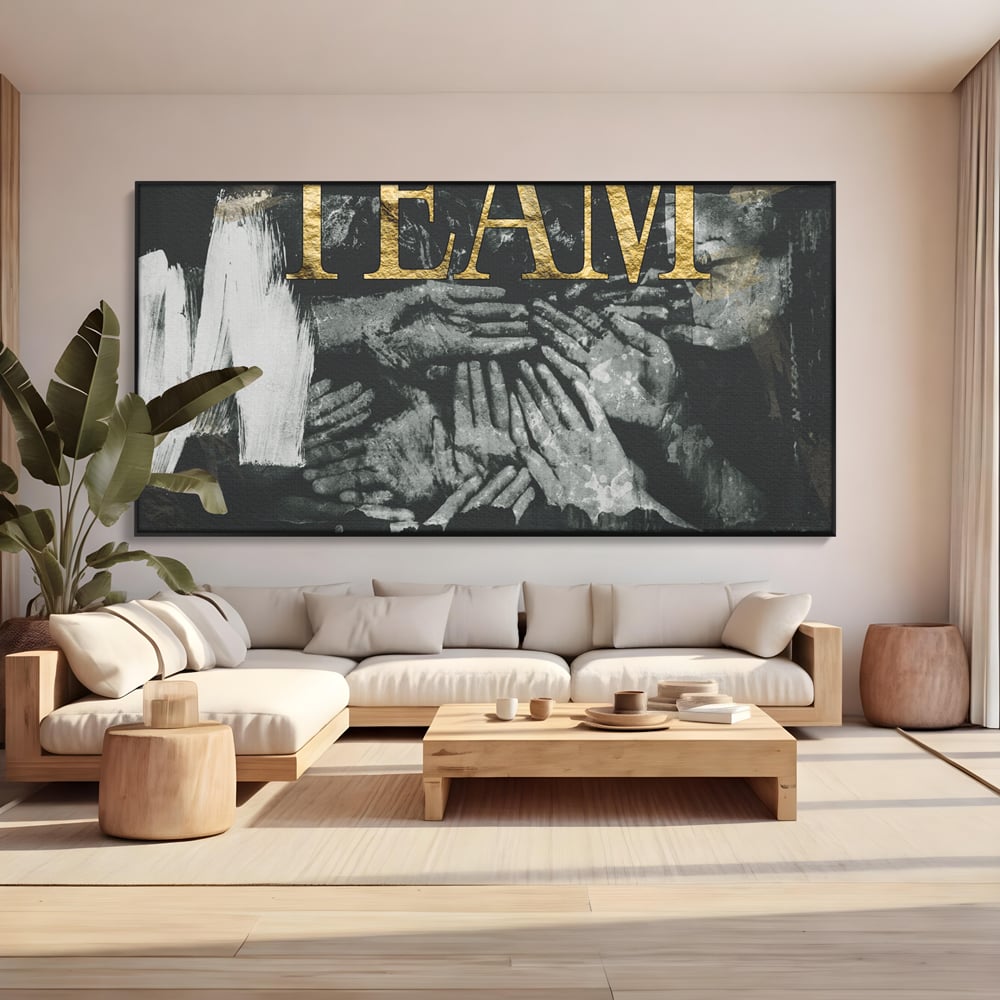 Leinwand Premium Canvas Wandbilder, LuxCanva® A1031, Team, Dekorativ, Team, Teamarbeit, Büro, Motivierend, Lebendige Farben