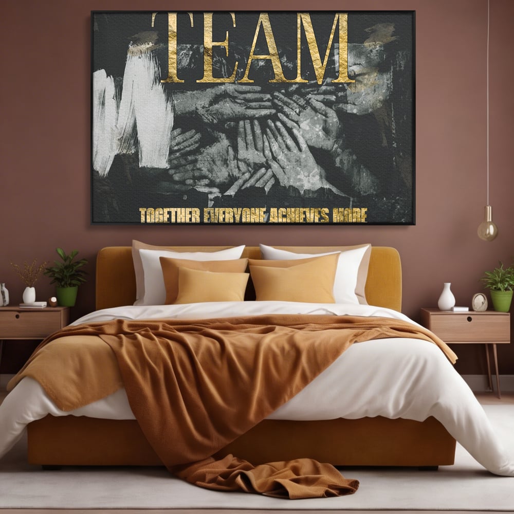Leinwand Premium Canvas Wandbilder, LuxCanva® A1031, Team, Dekorativ, Team, Teamarbeit, Büro, Motivierend, Lebendige Farben