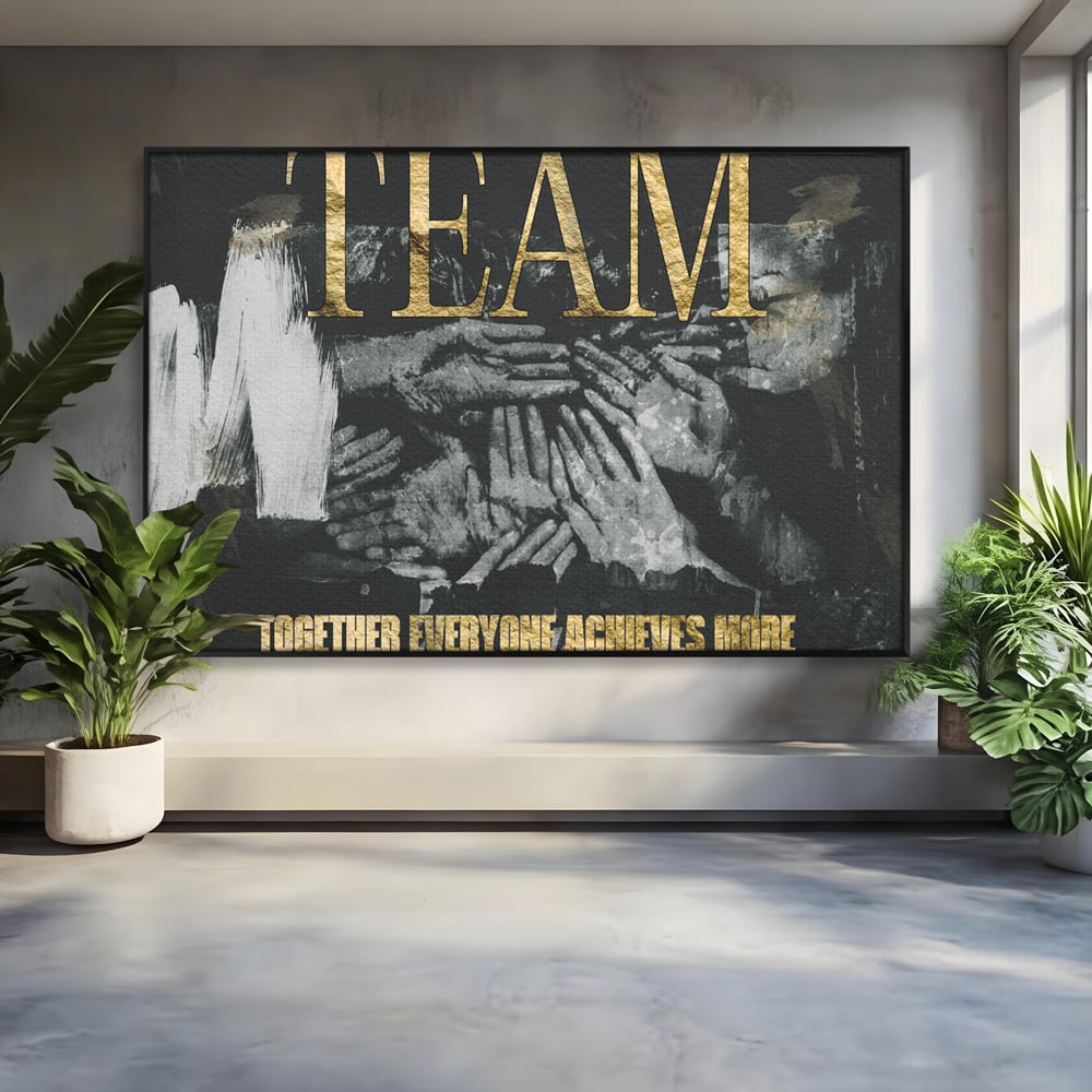 Leinwand Premium Canvas Wandbilder, LuxCanva® A1031, Team, Dekorativ, Team, Teamarbeit, Büro, Motivierend, Lebendige Farben