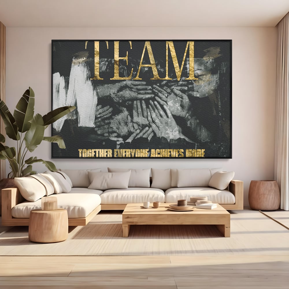 Leinwand Premium Canvas Wandbilder, LuxCanva® A1031, Team, Dekorativ, Team, Teamarbeit, Büro, Motivierend, Lebendige Farben