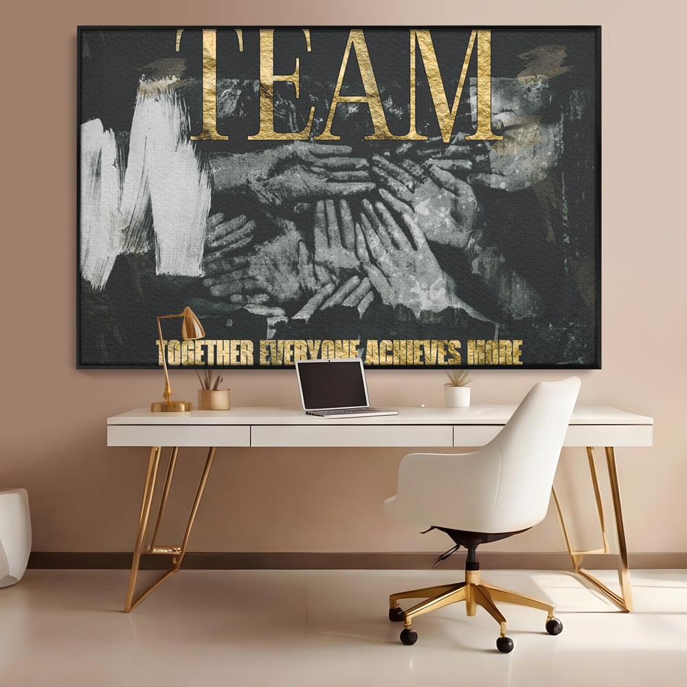 Leinwand Premium Canvas Wandbilder, LuxCanva® A1031, Team, Dekorativ, Team, Teamarbeit, Büro, Motivierend, Lebendige Farben