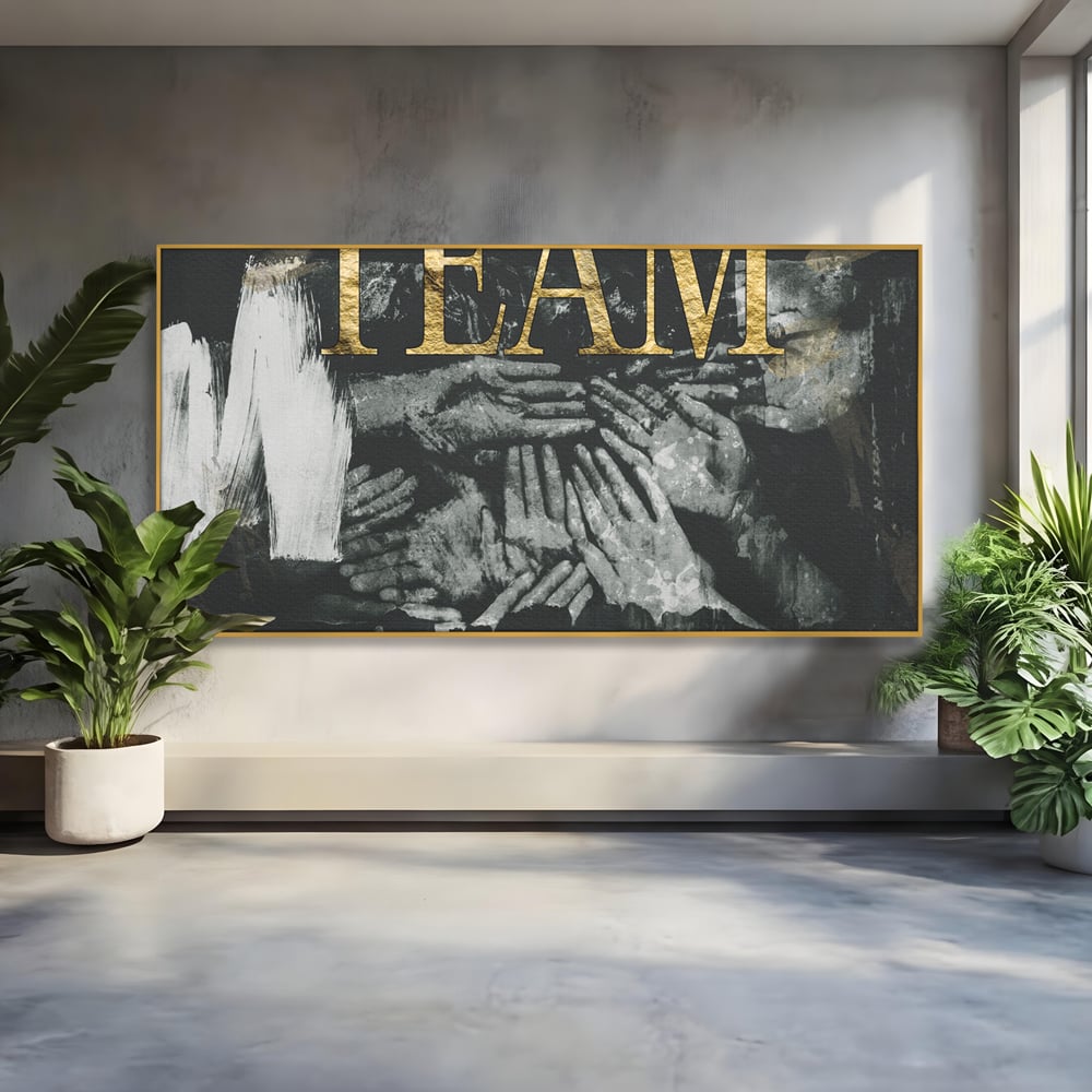 Leinwand Premium Canvas Wandbilder, LuxCanva® A1031, Team, Dekorativ, Team, Teamarbeit, Büro, Motivierend, Lebendige Farben