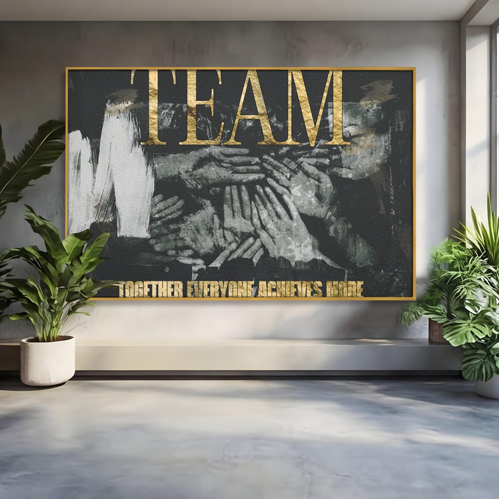 Leinwand Premium Canvas Wandbilder, LuxCanva® A1031, Team, Dekorativ, Team, Teamarbeit, Büro, Motivierend, Lebendige Farben