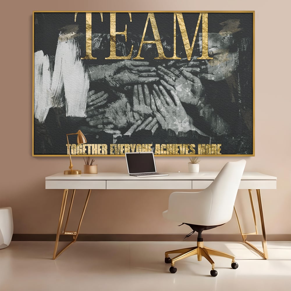 Leinwand Premium Canvas Wandbilder, LuxCanva® A1031, Team, Dekorativ, Team, Teamarbeit, Büro, Motivierend, Lebendige Farben