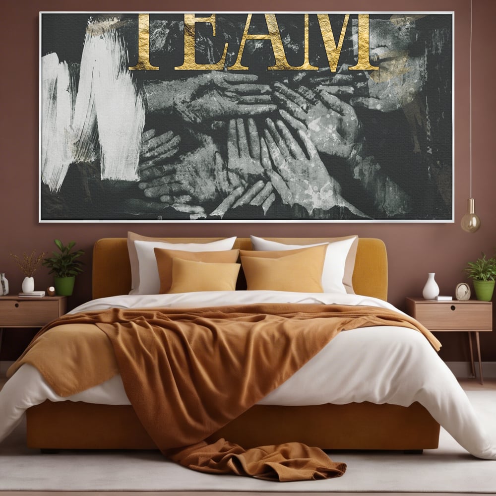 Leinwand Premium Canvas Wandbilder, LuxCanva® A1031, Team, Dekorativ, Team, Teamarbeit, Büro, Motivierend, Lebendige Farben