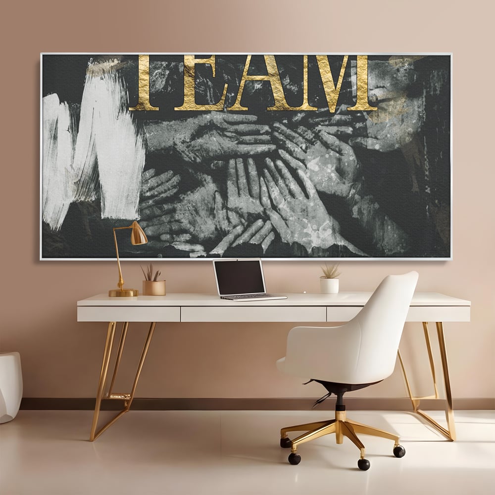 Leinwand Premium Canvas Wandbilder, LuxCanva® A1031, Team, Dekorativ, Team, Teamarbeit, Büro, Motivierend, Lebendige Farben