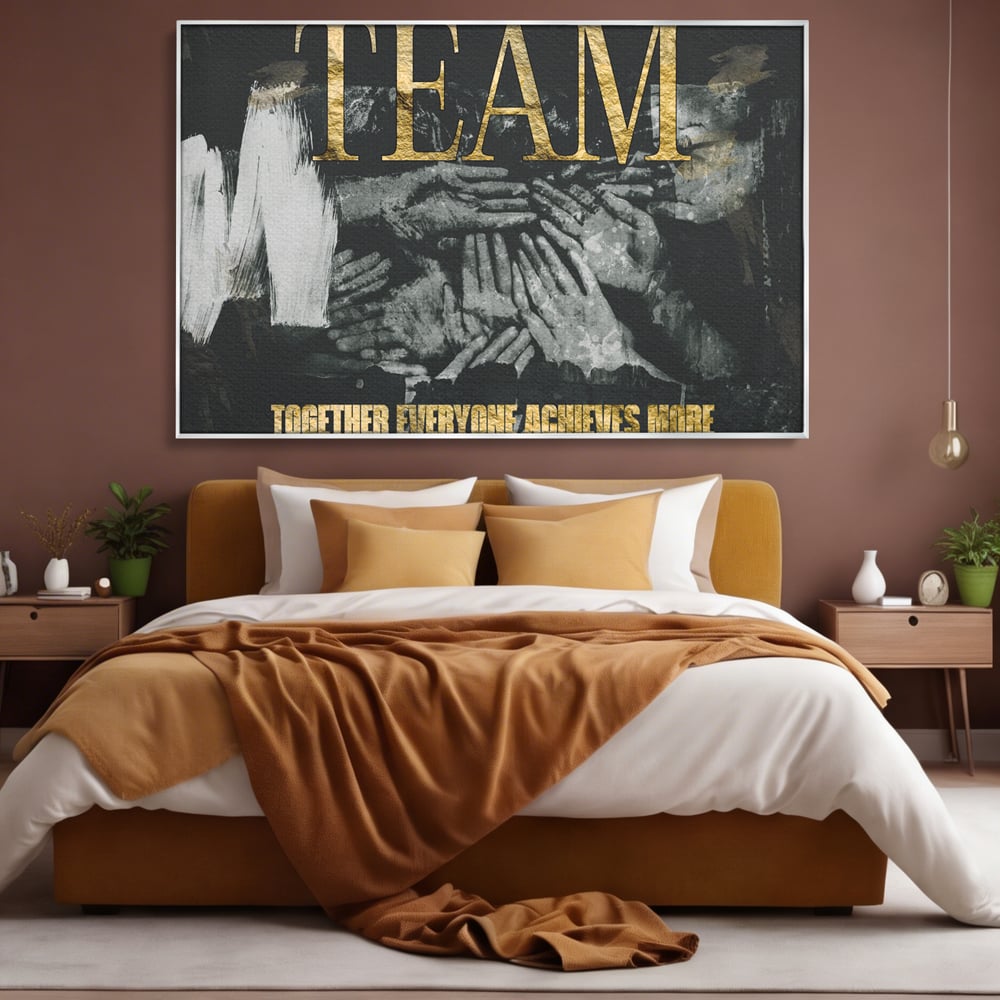 Leinwand Premium Canvas Wandbilder, LuxCanva® A1031, Team, Dekorativ, Team, Teamarbeit, Büro, Motivierend, Lebendige Farben