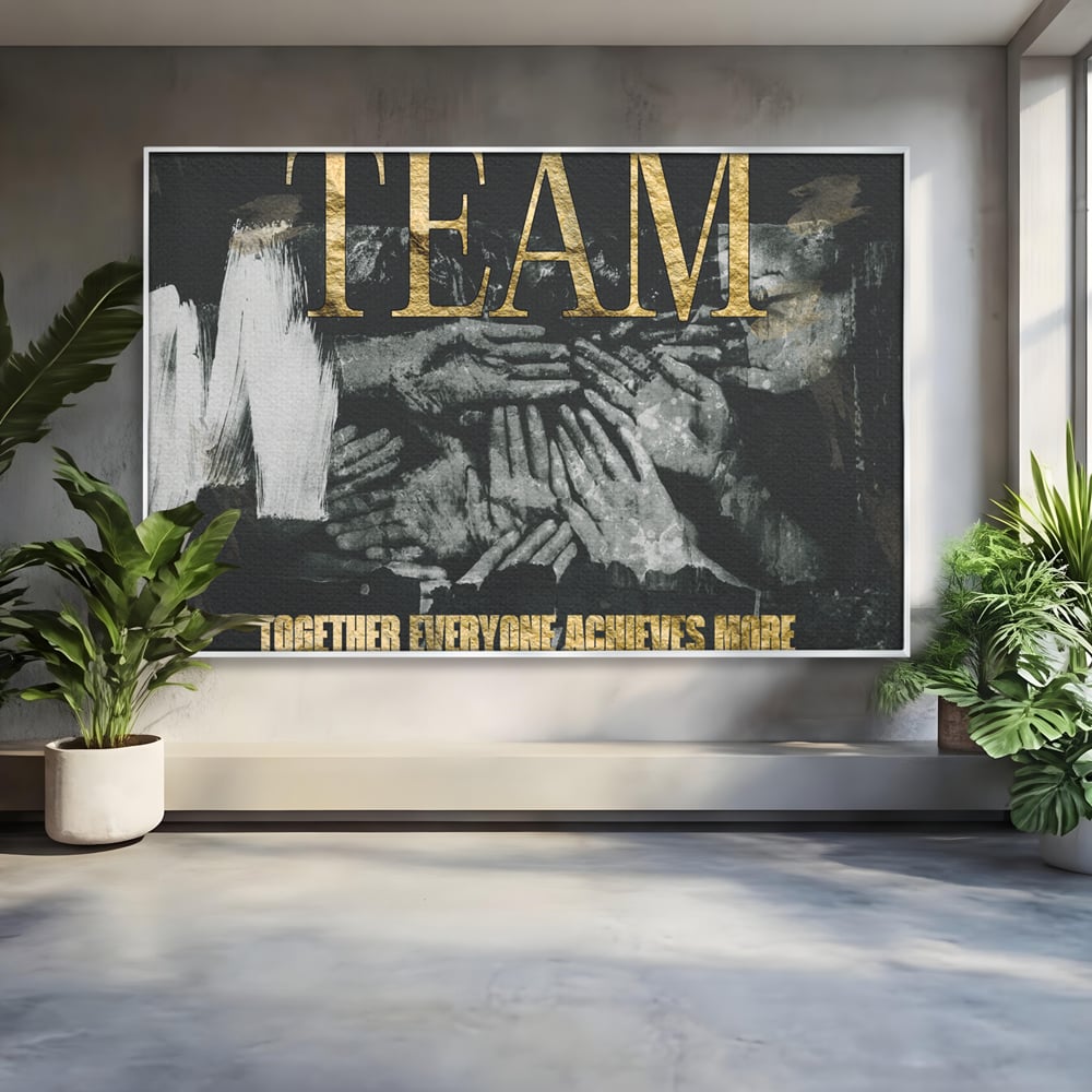 Leinwand Premium Canvas Wandbilder, LuxCanva® A1031, Team, Dekorativ, Team, Teamarbeit, Büro, Motivierend, Lebendige Farben