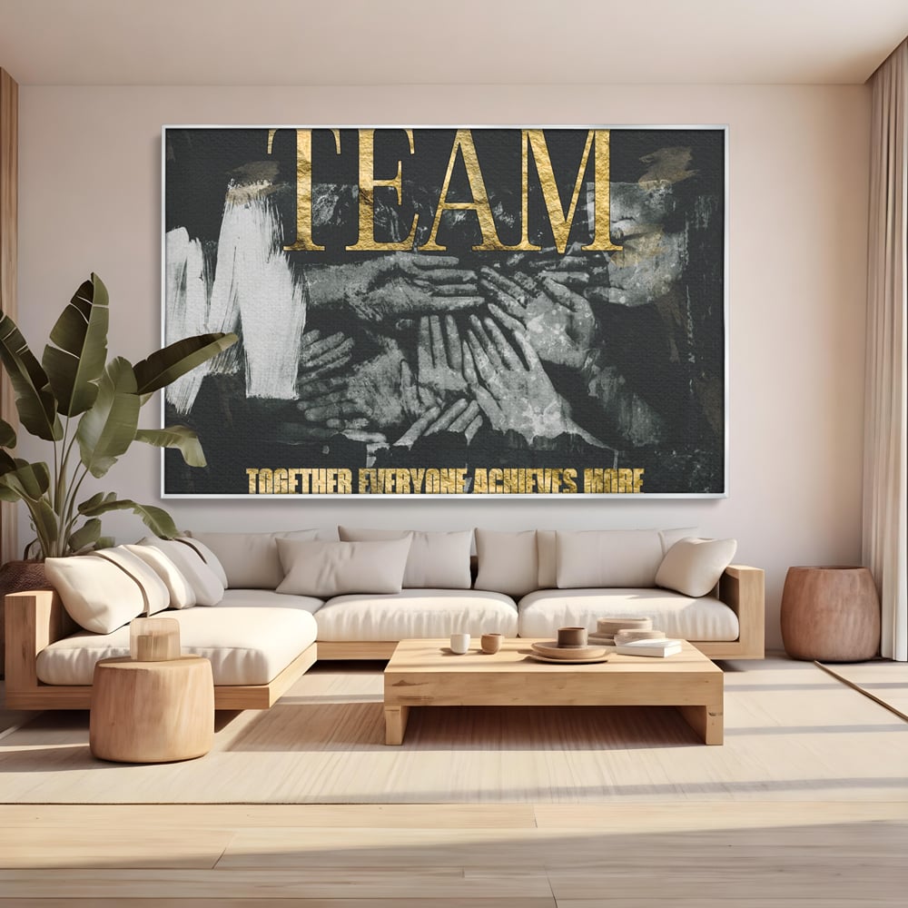 Leinwand Premium Canvas Wandbilder, LuxCanva® A1031, Team, Dekorativ, Team, Teamarbeit, Büro, Motivierend, Lebendige Farben