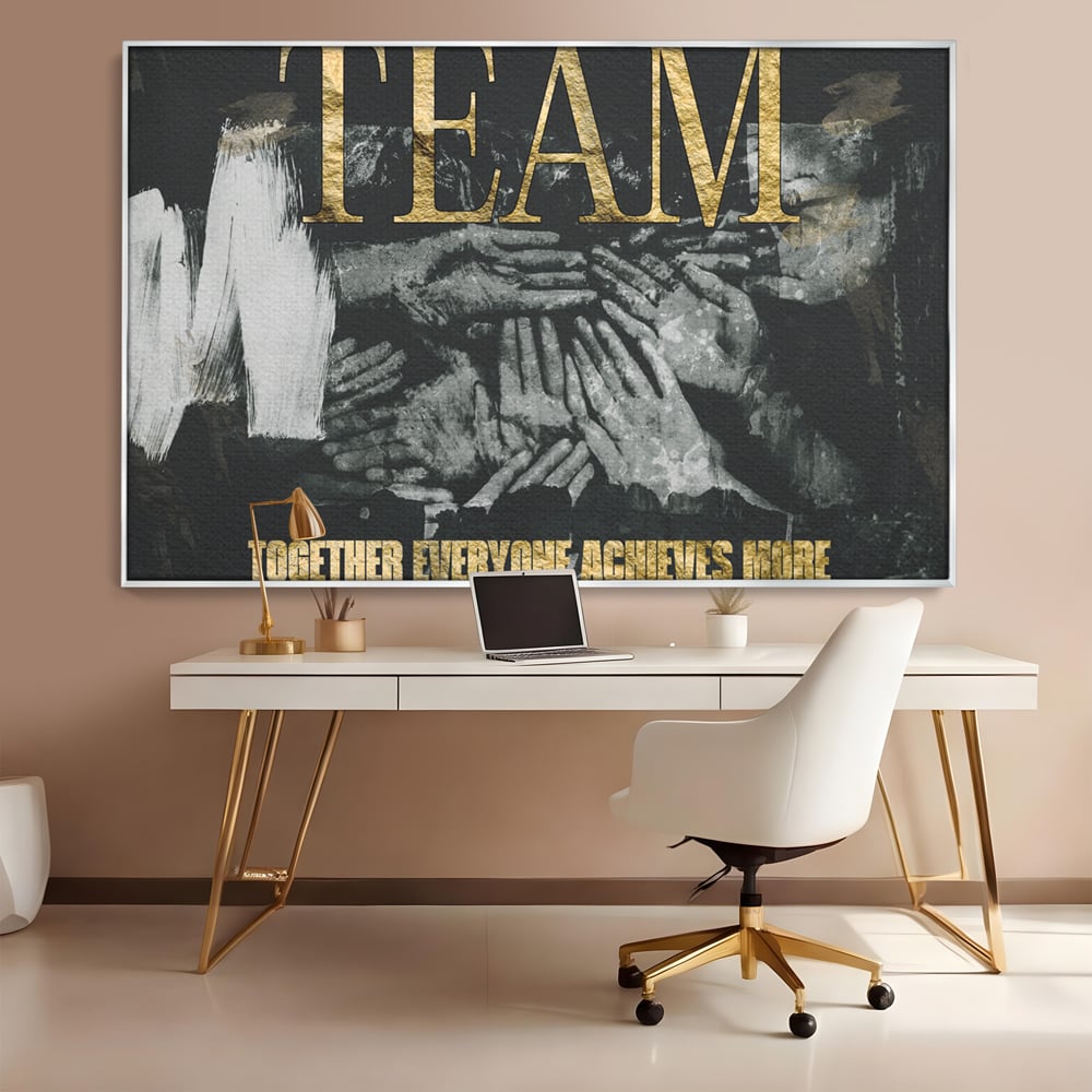 Leinwand Premium Canvas Wandbilder, LuxCanva® A1031, Team, Dekorativ, Team, Teamarbeit, Büro, Motivierend, Lebendige Farben