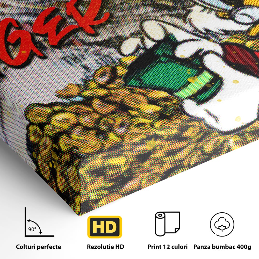 Tablou Canvas Premium, LuxCanva® A1037, Scrooge McDuck, Money, Desene Animate, Gold, Motivational, Culori Vibrante