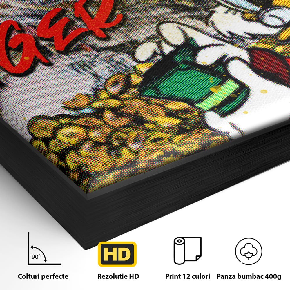 Tablou Canvas Premium, LuxCanva® A1037, Scrooge McDuck, Money, Desene Animate, Gold, Motivational, Culori Vibrante