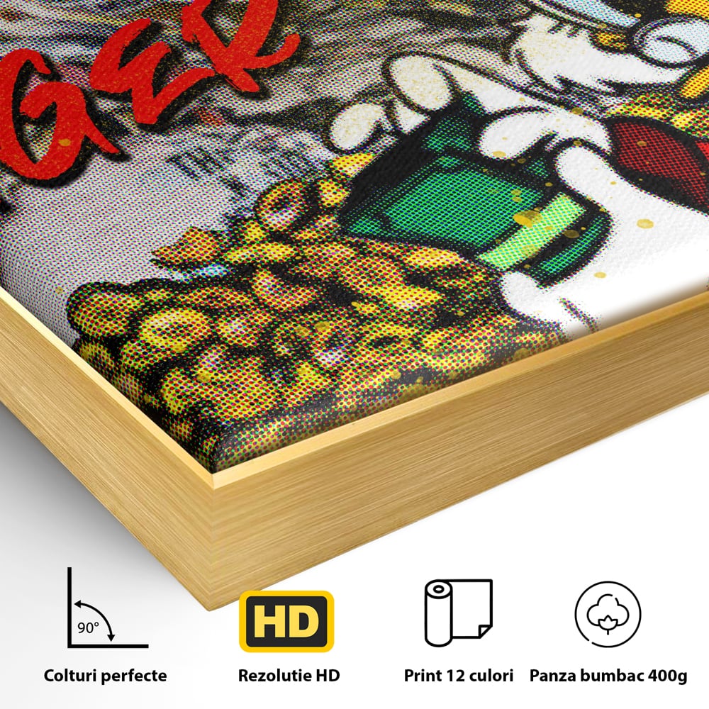 Tablou Canvas Premium, LuxCanva® A1037, Scrooge McDuck, Money, Desene Animate, Gold, Motivational, Culori Vibrante