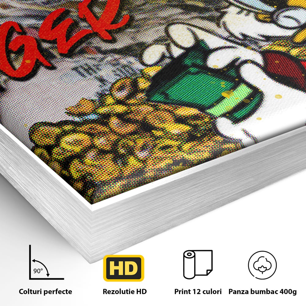 Tablou Canvas Premium, LuxCanva® A1037, Scrooge McDuck, Money, Desene Animate, Gold, Motivational, Culori Vibrante