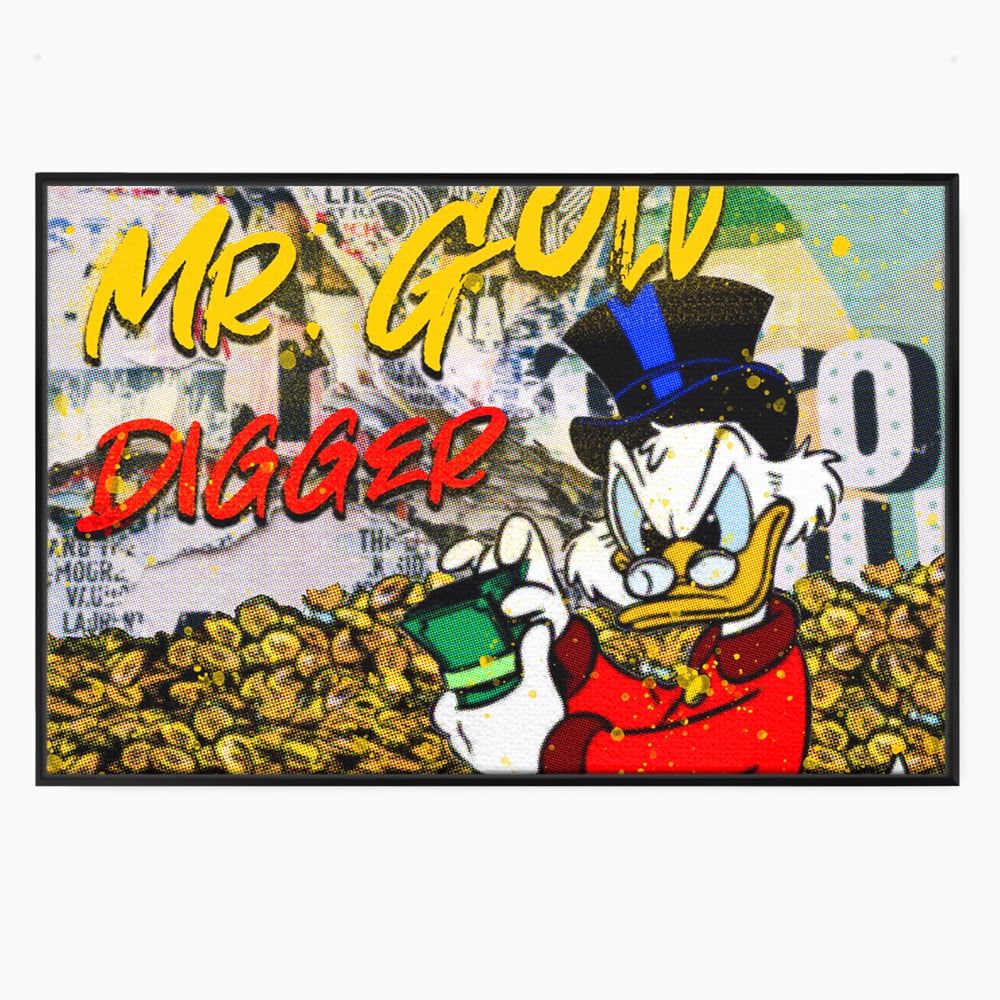 Tablou Canvas Premium, LuxCanva® A1037, Scrooge McDuck, Money, Desene Animate, Gold, Motivational, Culori Vibrante
