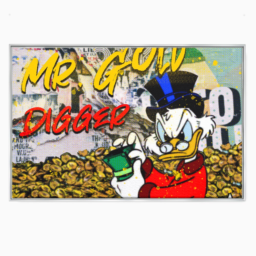 Tablou Canvas Premium, LuxCanva® A1037, Scrooge McDuck, Money, Desene Animate, Gold, Motivational, Culori Vibrante