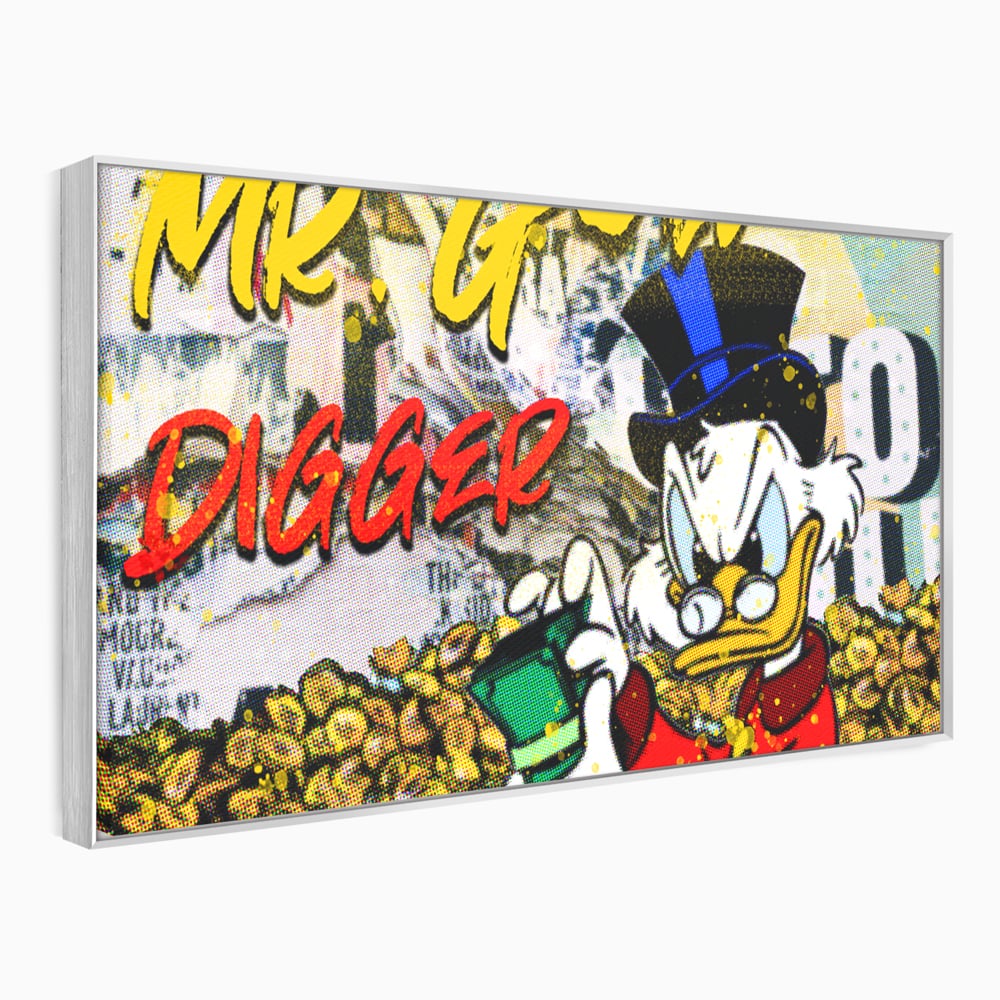 Tablou Canvas Premium, LuxCanva® A1037, Scrooge McDuck, Money, Desene Animate, Gold, Motivational, Culori Vibrante