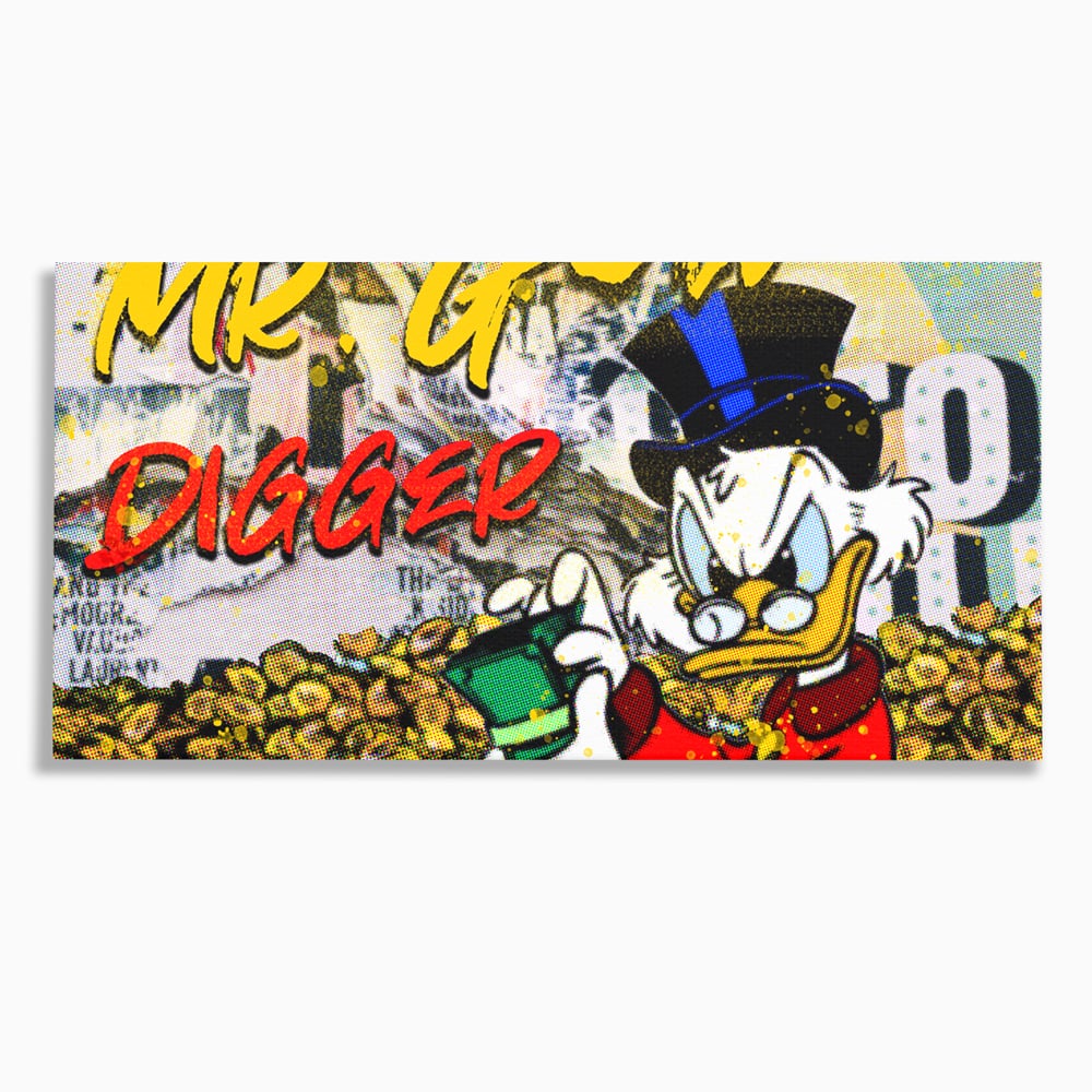 Tablou Canvas Premium, LuxCanva® A1037, Scrooge McDuck, Money, Desene Animate, Gold, Motivational, Culori Vibrante