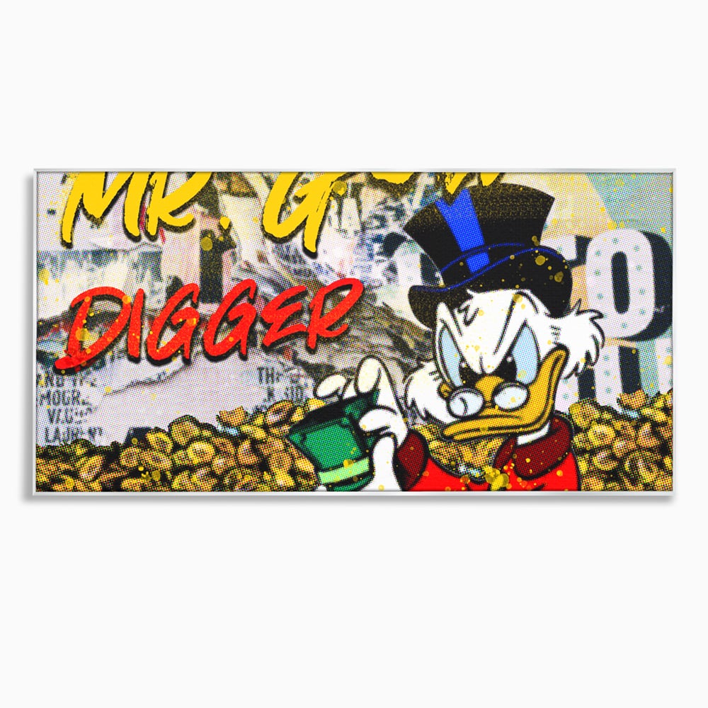 Tablou Canvas Premium, LuxCanva® A1037, Scrooge McDuck, Money, Desene Animate, Gold, Motivational, Culori Vibrante