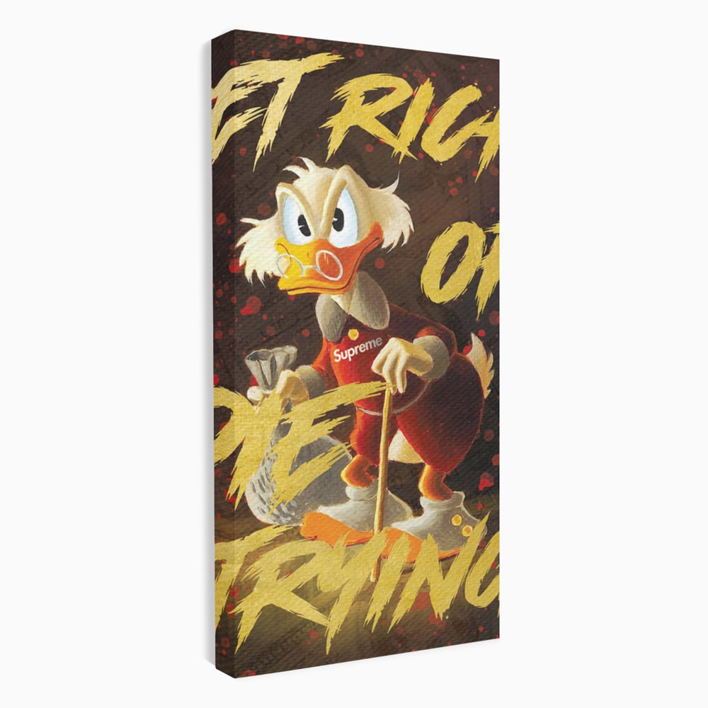 Leinwandbilder Leinwand Premium, LuxCanva® A1038, Dagobert Duck, Geld, Cartoon, Gold, Motivierend, Lebendige Farben