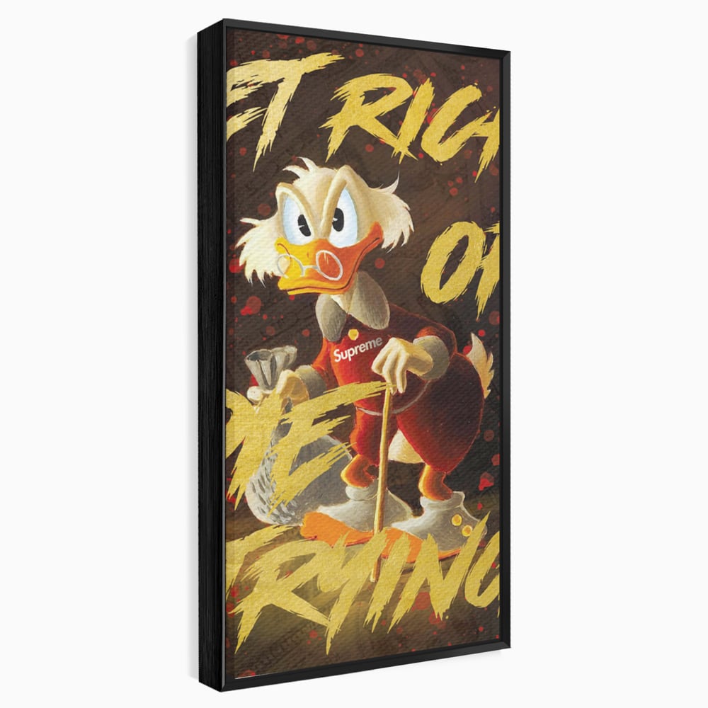 Leinwandbilder Leinwand Premium, LuxCanva® A1038, Dagobert Duck, Geld, Cartoon, Gold, Motivierend, Lebendige Farben