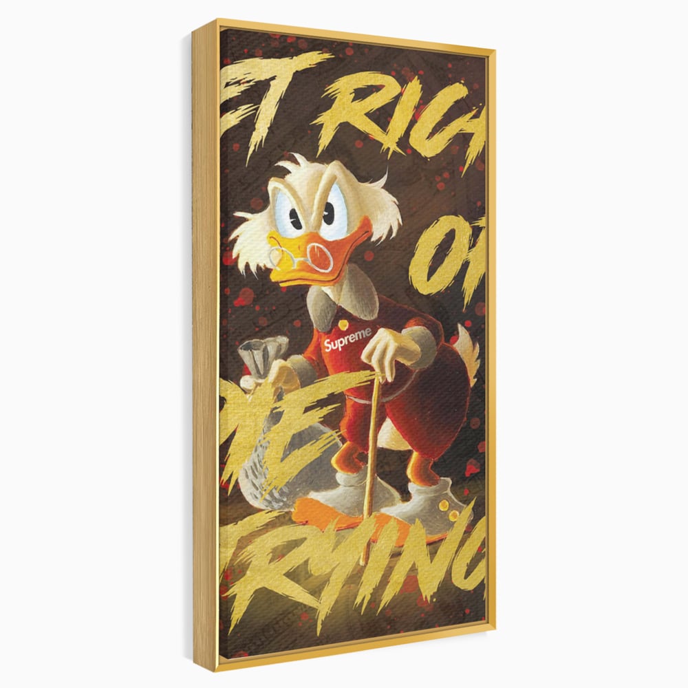 Leinwandbilder Leinwand Premium, LuxCanva® A1038, Dagobert Duck, Geld, Cartoon, Gold, Motivierend, Lebendige Farben
