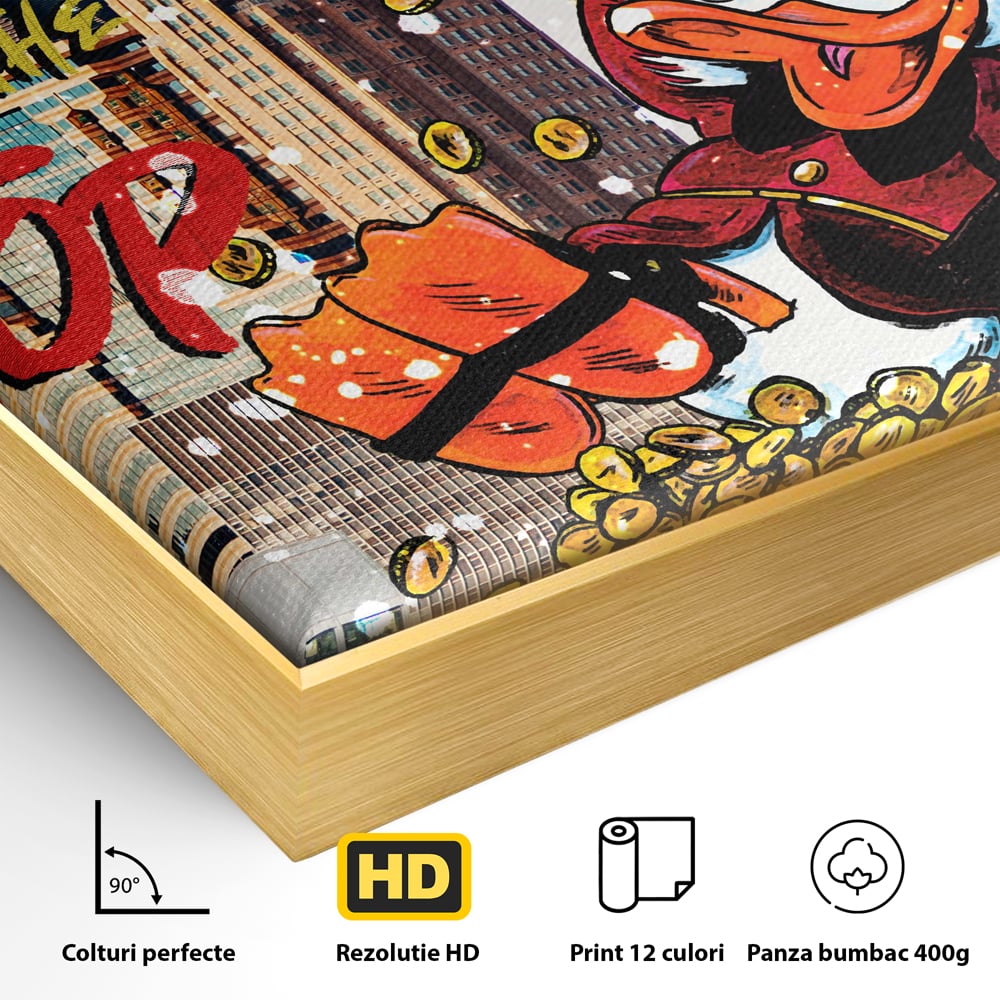 Leinwand Wandbilder Premium, LuxCanva® A1039, Dagobert Duck, Top, Cartoon, Geld, Motivierend, Lebendige Farben
