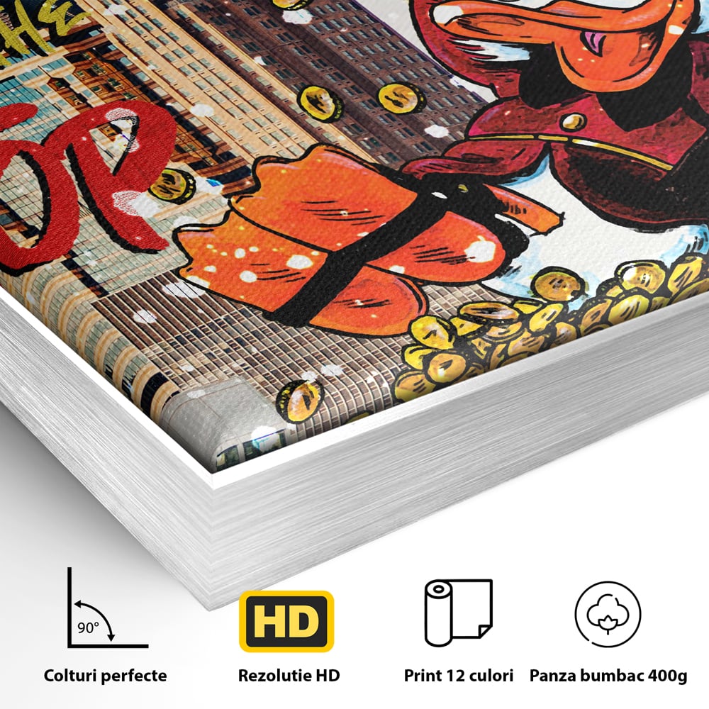 Leinwand Wandbilder Premium, LuxCanva® A1039, Dagobert Duck, Top, Cartoon, Geld, Motivierend, Lebendige Farben