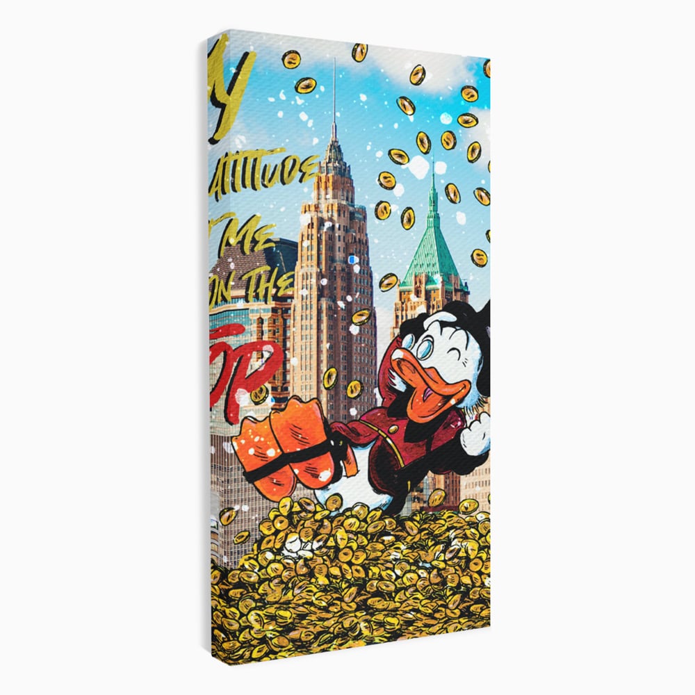 Leinwand Wandbilder Premium, LuxCanva® A1039, Dagobert Duck, Top, Cartoon, Geld, Motivierend, Lebendige Farben