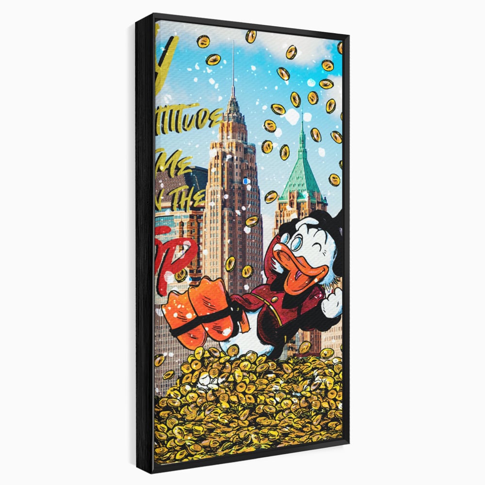 Leinwand Wandbilder Premium, LuxCanva® A1039, Dagobert Duck, Top, Cartoon, Geld, Motivierend, Lebendige Farben