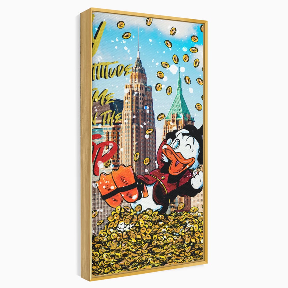 Leinwand Wandbilder Premium, LuxCanva® A1039, Dagobert Duck, Top, Cartoon, Geld, Motivierend, Lebendige Farben