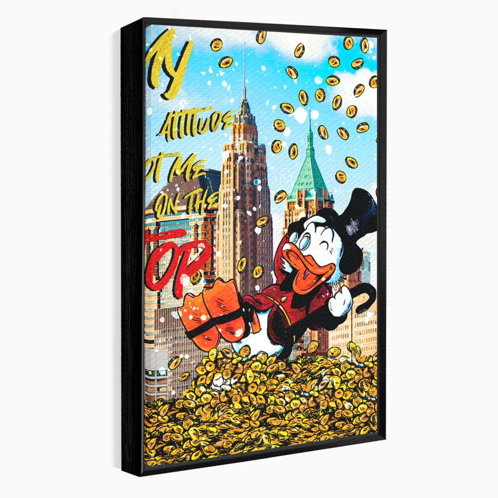 Leinwand Wandbilder Premium, LuxCanva® A1039, Dagobert Duck, Top, Cartoon, Geld, Motivierend, Lebendige Farben